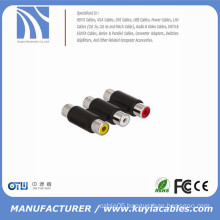3RCA to 3RCA adapter 3 Way Female to Female F to F RCA AV Coupler Cable Adapter